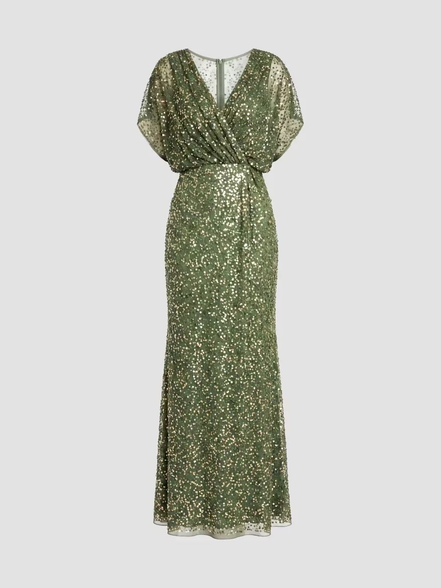 Mac Duggal Evening Metallic Blouson Gown
