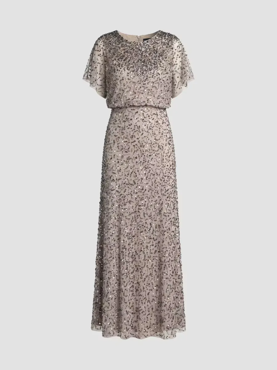 Mac Duggal Beaded Sequin Shawl Gown by M.A.C.