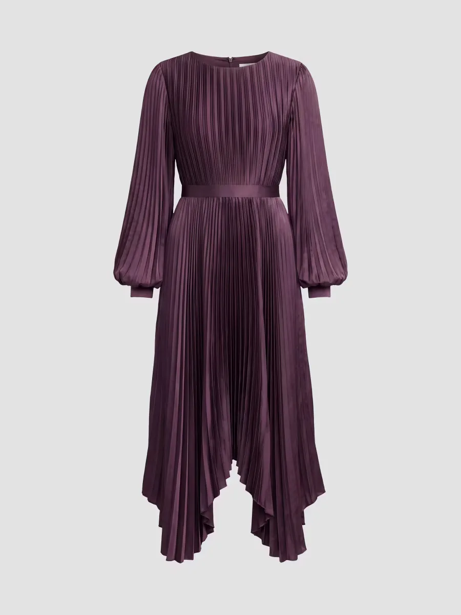 Mac Duggal Ieena Pleated Midi-Dress by M.A.C.
