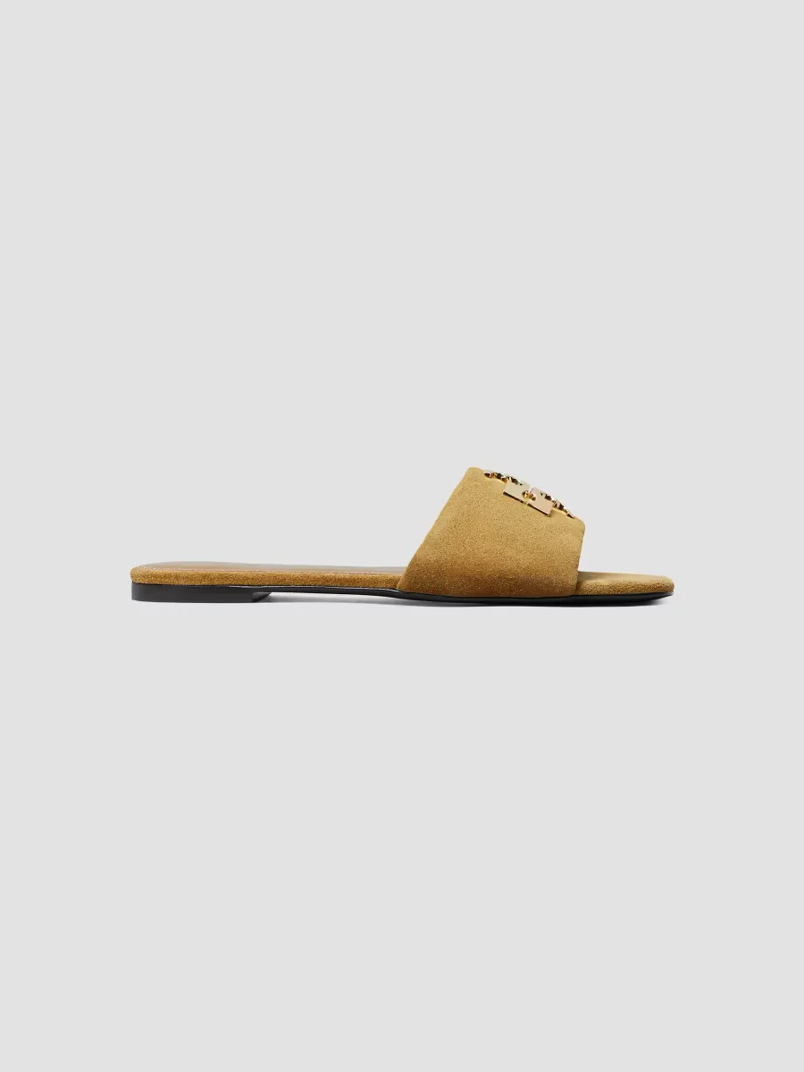 Charlie Logo Suede Sandals by Tory Burch