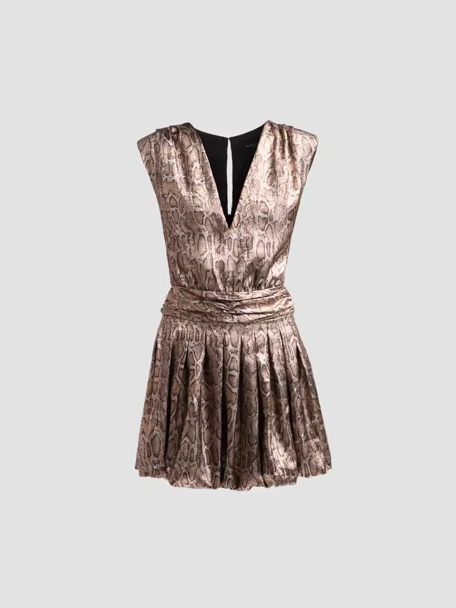 Crystal Snake V-Neck Mini Dress by Ramy Brook