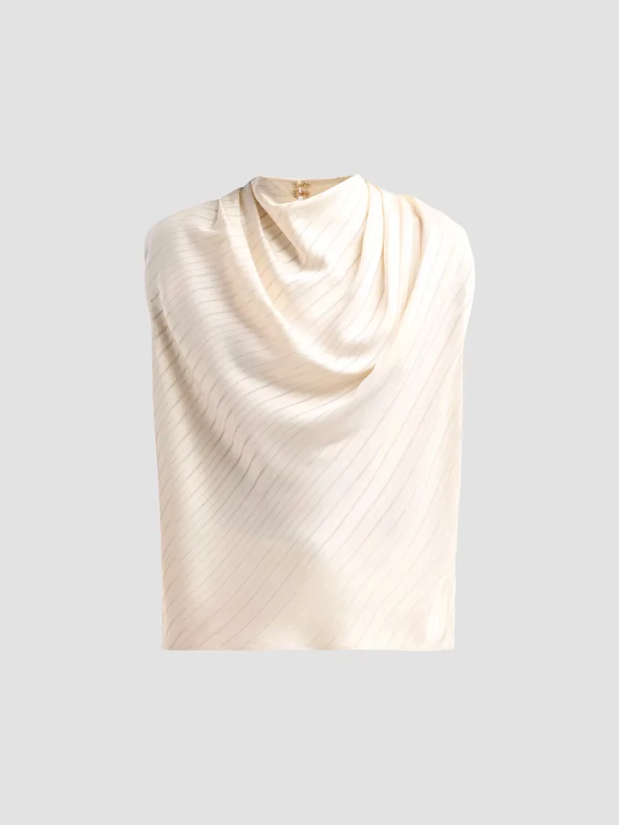Holly Draped Stripe Blouse by Ramy Brook