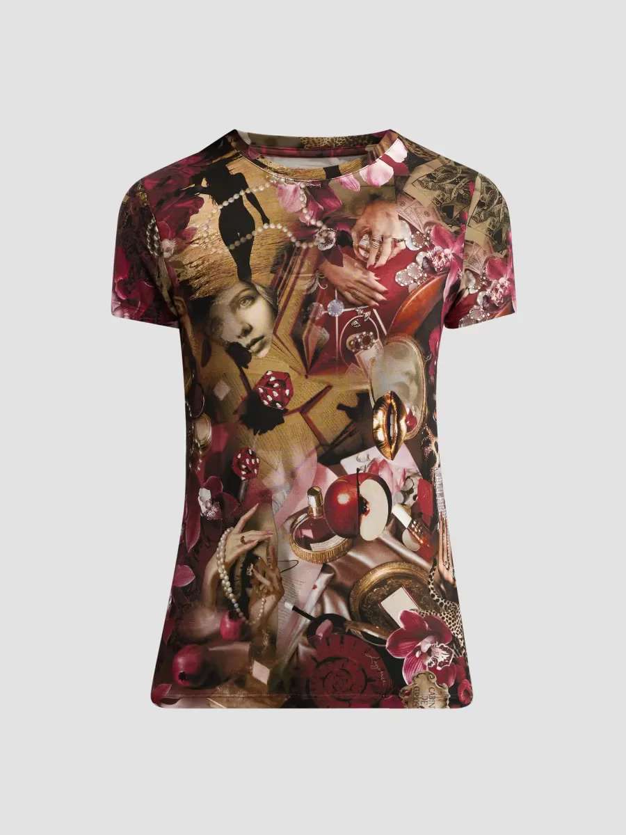 Ressi Lux Collage Crewneck T-Shirt by L'AGENCE