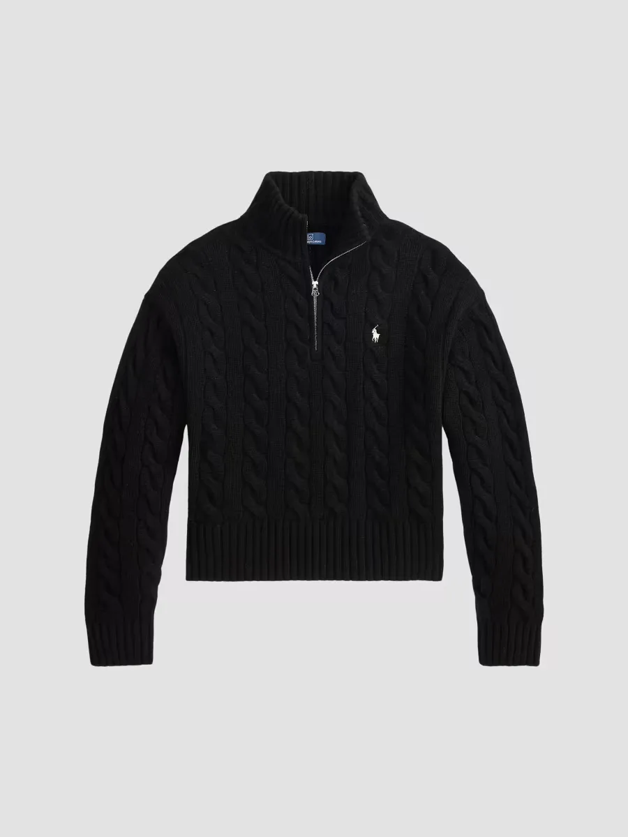 Cable-Knit Wool-Cashmere Half-Zip Sweater by Polo Ralph Lauren