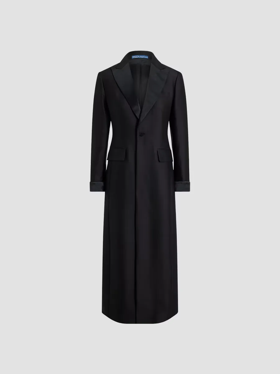 Wool-Silk-Crepe Longline Sport Coat by Polo Ralph Lauren