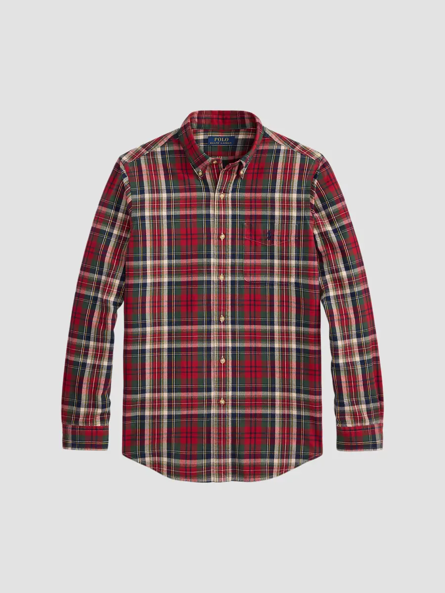 Classic-Fit Plaid Brushed Oxford Shirt