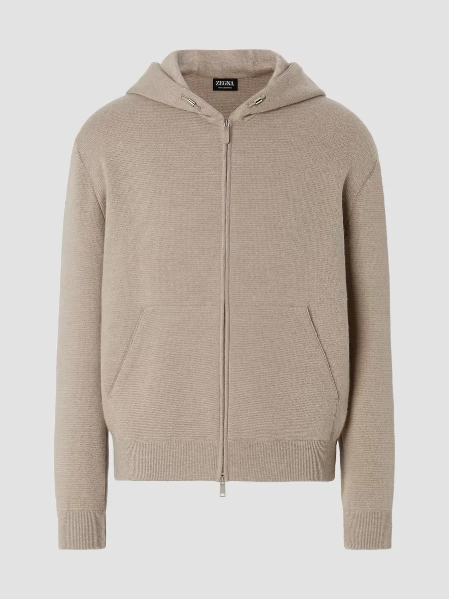 Cashmere and Cotton Full Zip Hoodie by ZEGNA