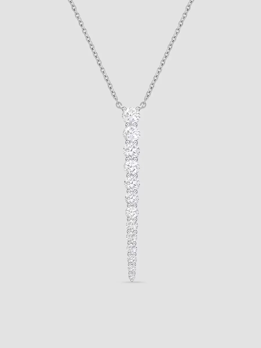 Identity 18K White Gold & 1.18-1.23 TCW Diamond Linear Pendant Necklace