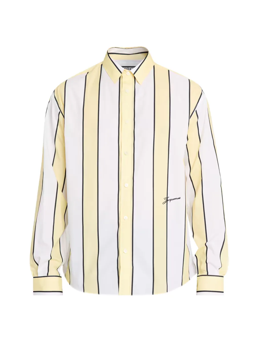 Simon Striped Cotton Sport Shirt by JACQUEMUS