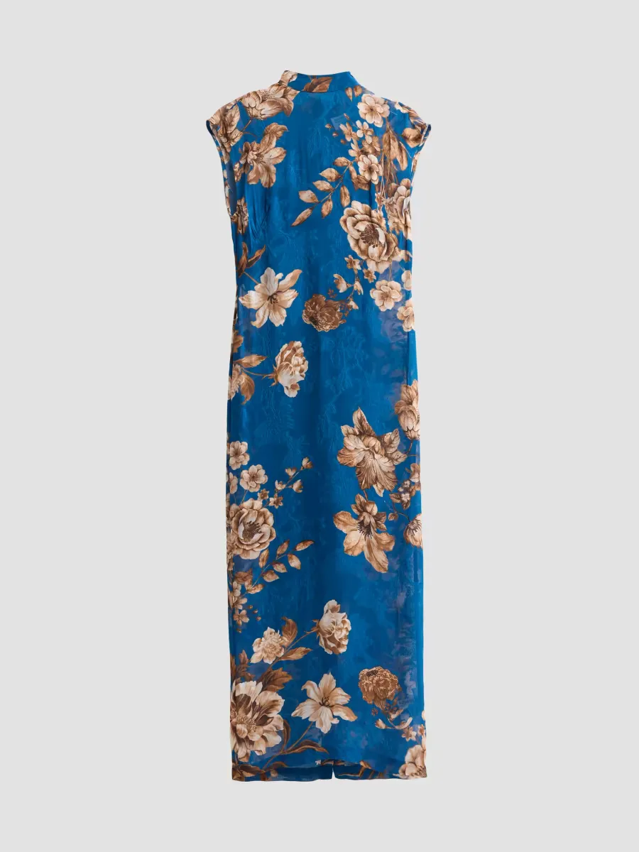 Floral Sheath Midi Dress by Hemant & Nandita