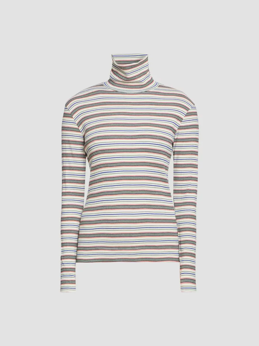 Hetala Striped Turtleneck Cotton-Blend Top by Dries Van Noten