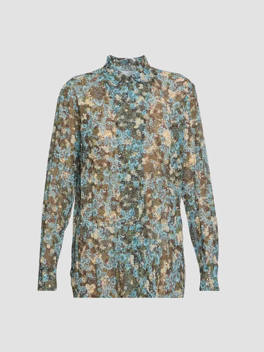 Clavelly Floral Pleated Shirt