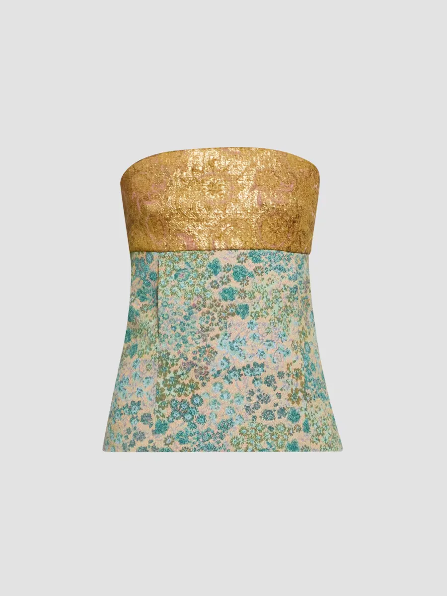 Ciliasa Floral Strapless Top by Dries Van Noten
