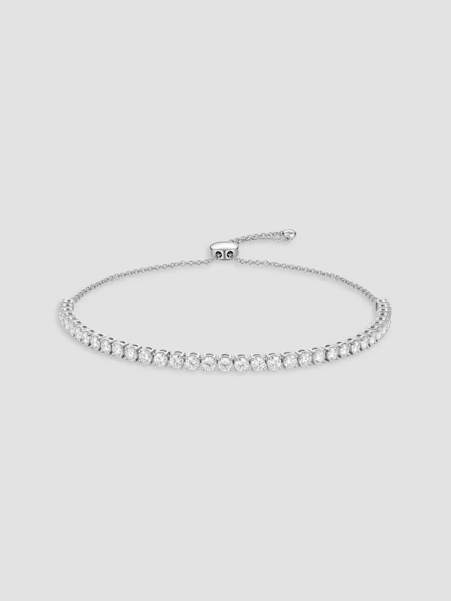 Essentials 18K White Gold & 1.75-1.83 TCW Diamond Bolo Bracelet