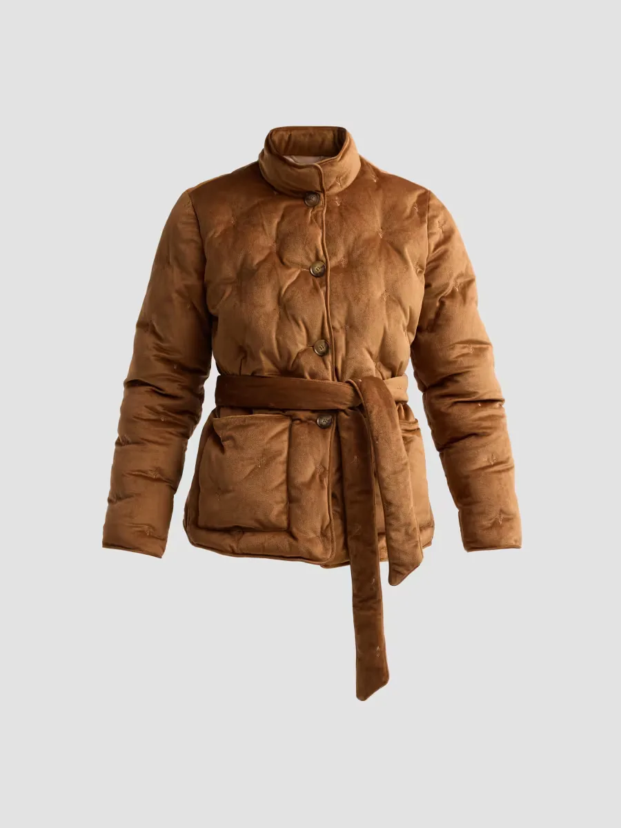 Hudson Tufted Funnel Neck Jacket by Fleurette