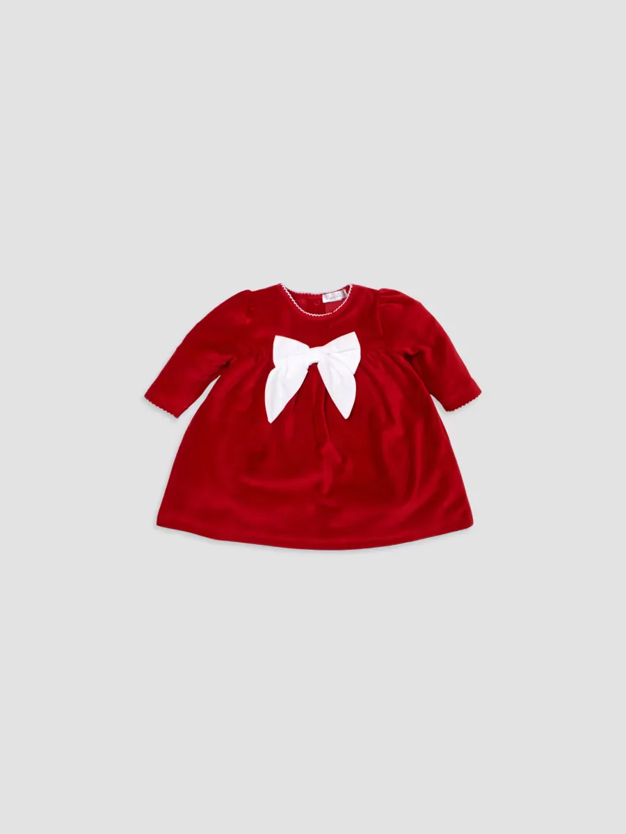 Here Comes Santa Claus Velour Dress by Kissy Kissy