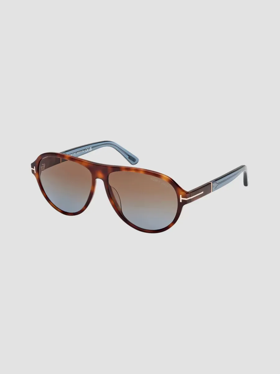 Pilot Sunglasses - Shiny Havana Gradient Brown by Tom Ford