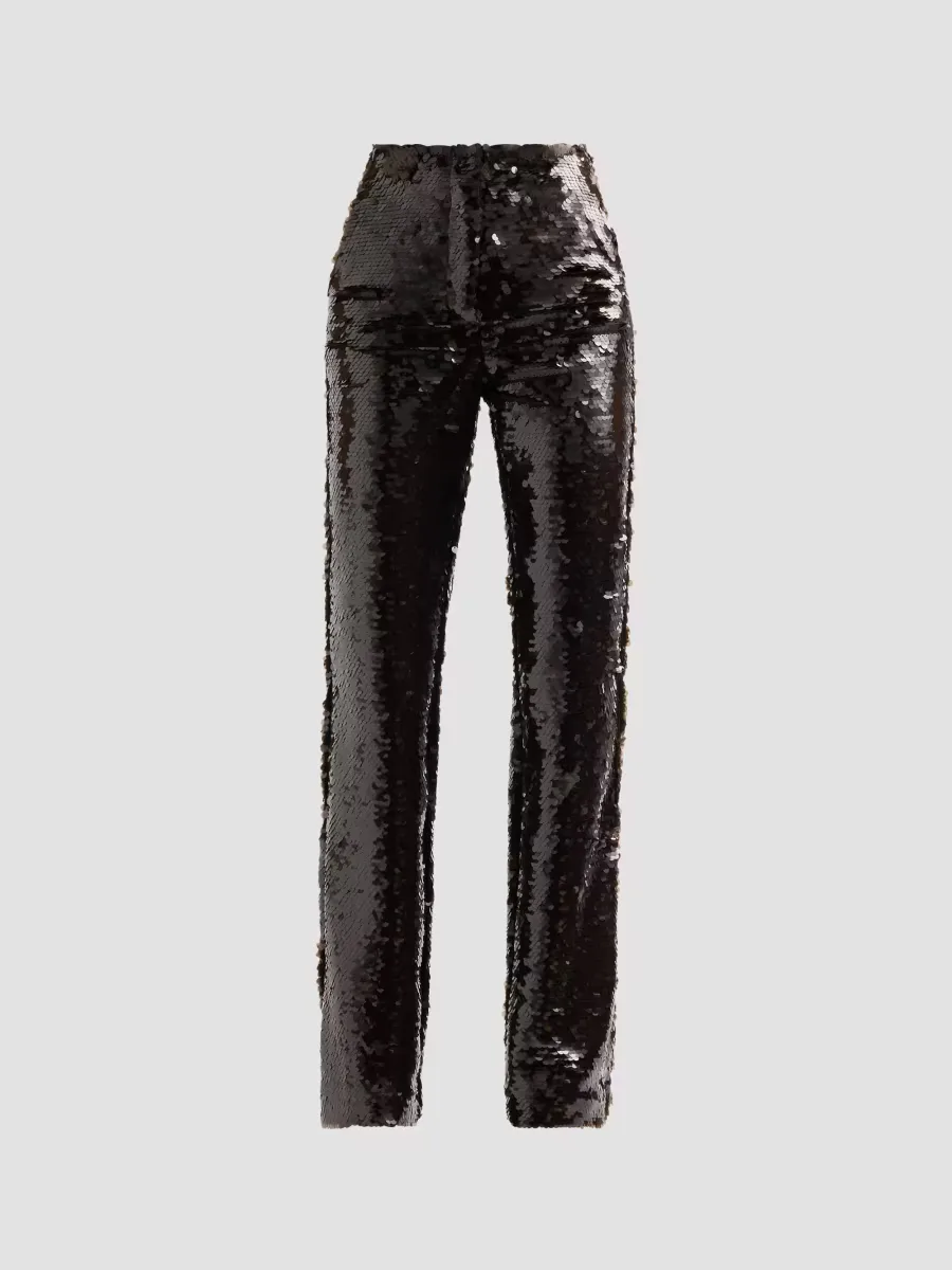 LaQuan Smith Sequin High-Rise Flared Pants by Smith