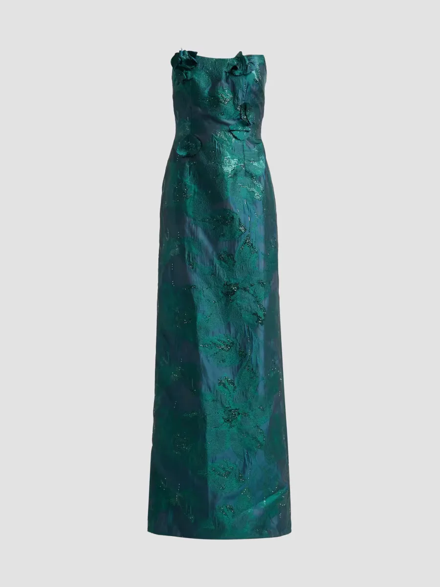 Strapless A-Line Fil Coupe Gown by Rene Ruiz Collection