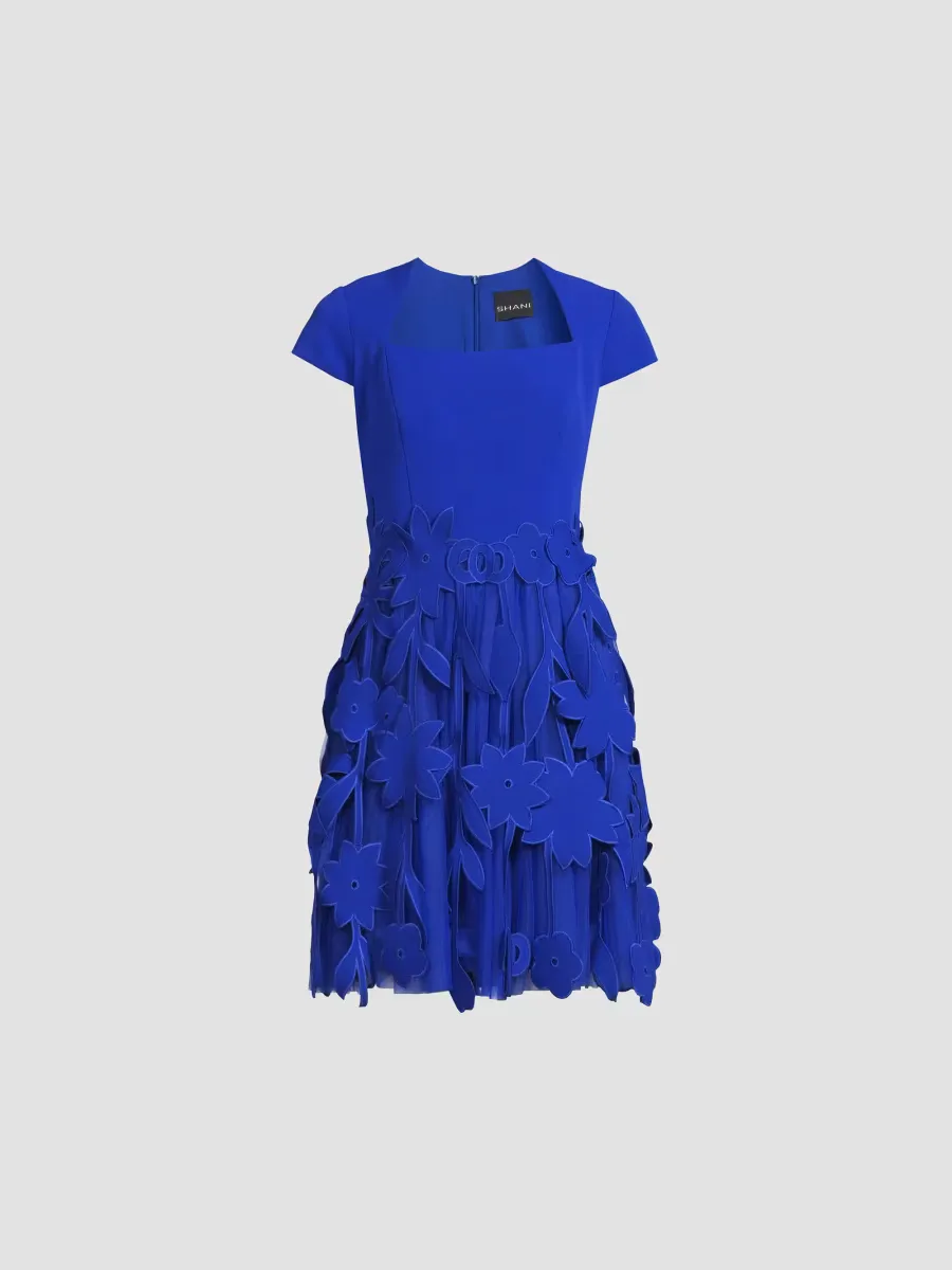 Crepe Fit & Flare Dress by Shani