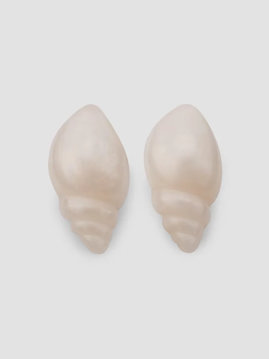 14K-Gold-Plated & Mother-Of-Pearl Conch Shell Stud Earrings
