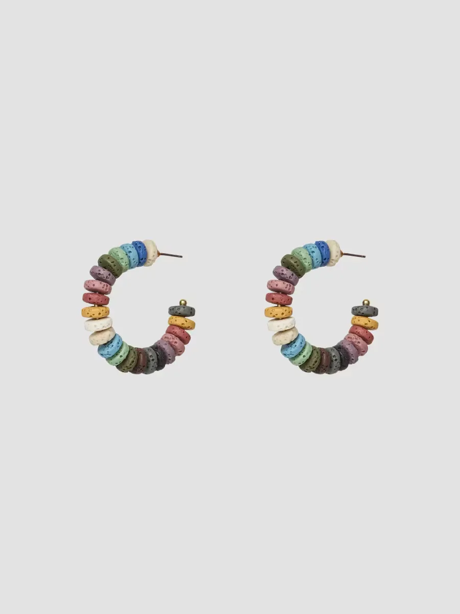 Gilded Frontier Diana Beaded Hoop Earrings by Lele Sadoughi