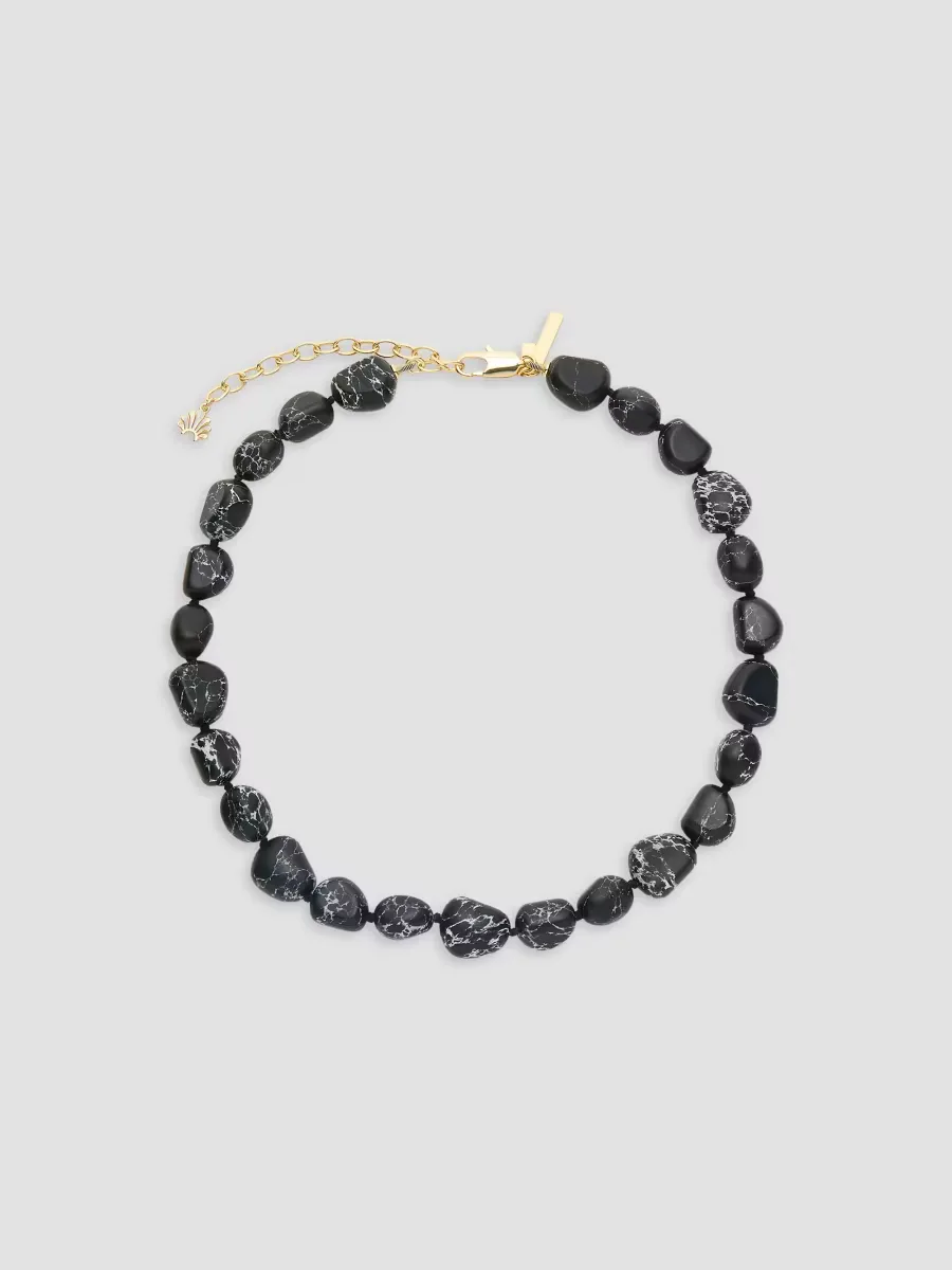 Gilded Frontier 14K-Gold-Plated & Jet Beaded Necklace