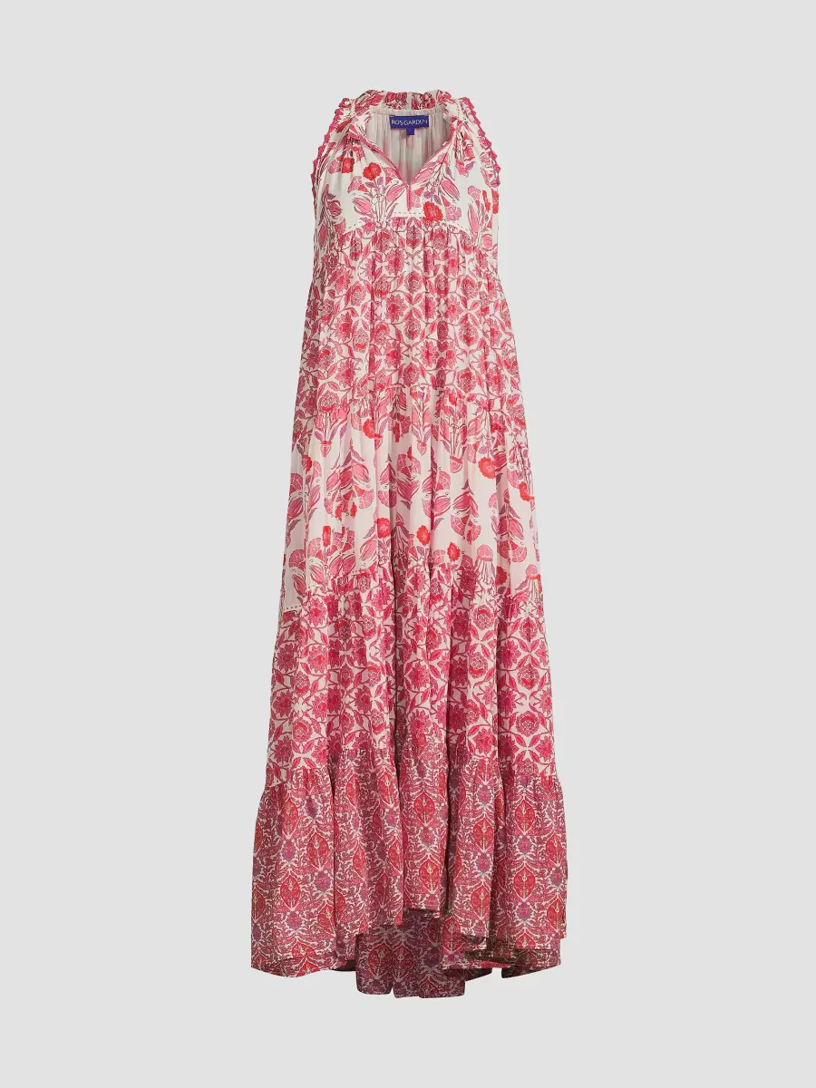 Sofia Embroidered Floral Cotton Maxi Dress by Ros Garden
