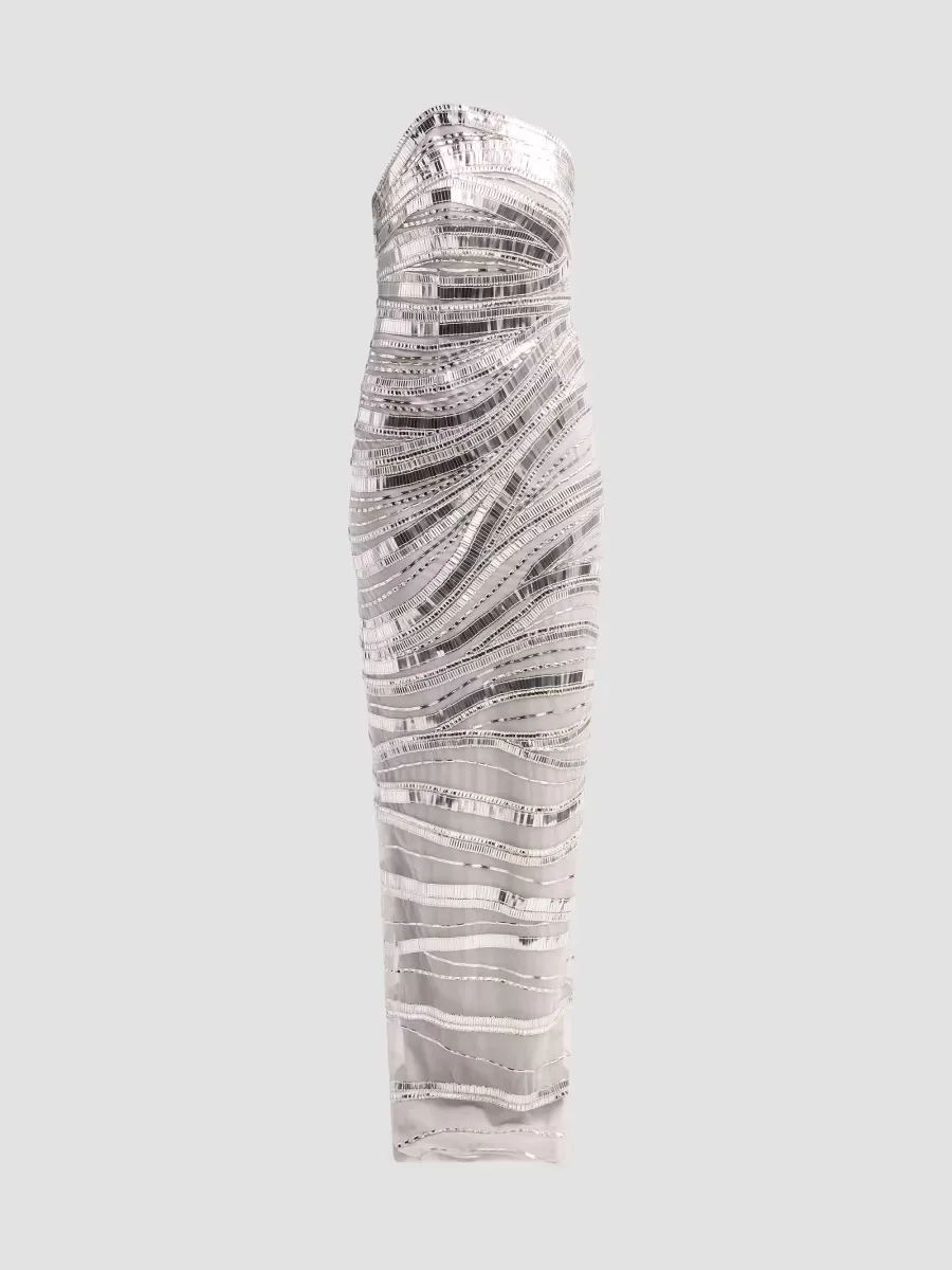 Wave Beaded Tulle Gown by Pamella Roland