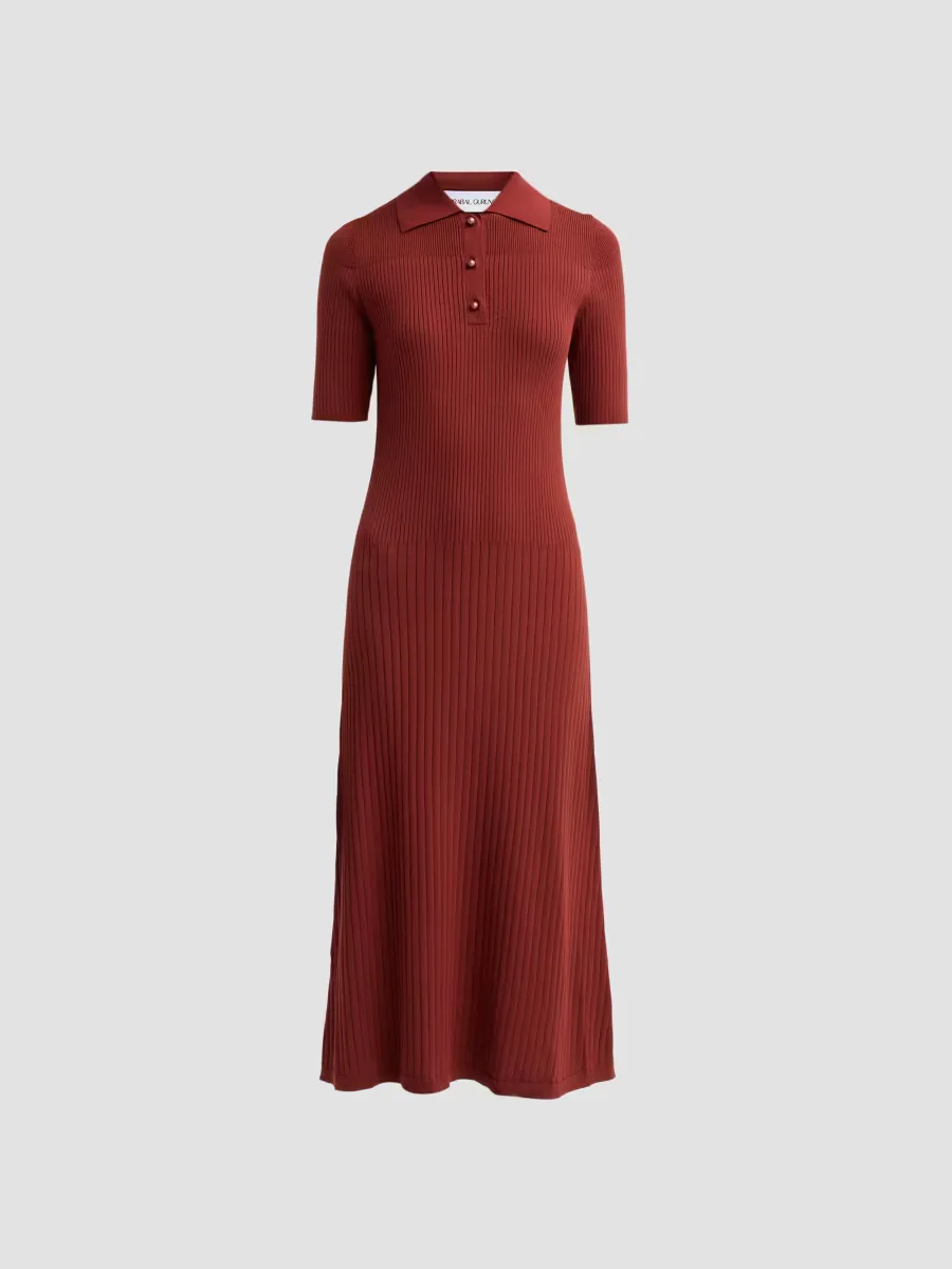 Rib-Knit Midi Dress