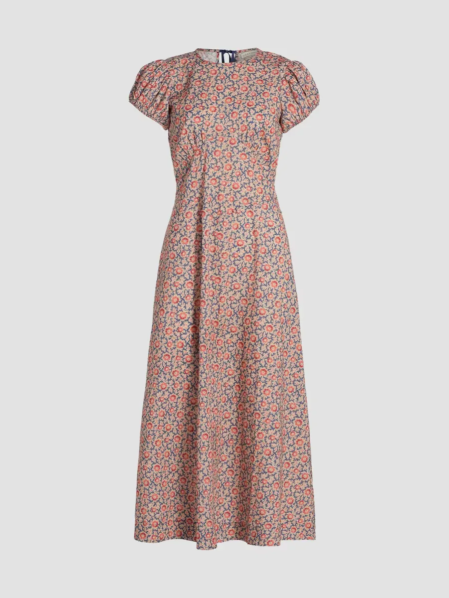 Rhodia Floral Puff Sleeve Midi-Dress