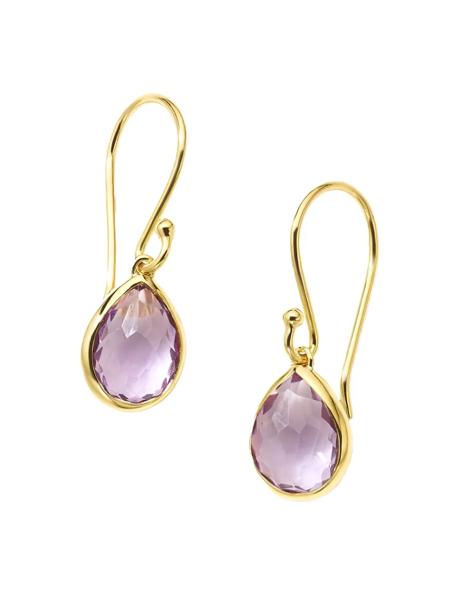 Rock Candy 18K Green Gold & Amethyst Teeny Teardrop Earrings by Ippolita