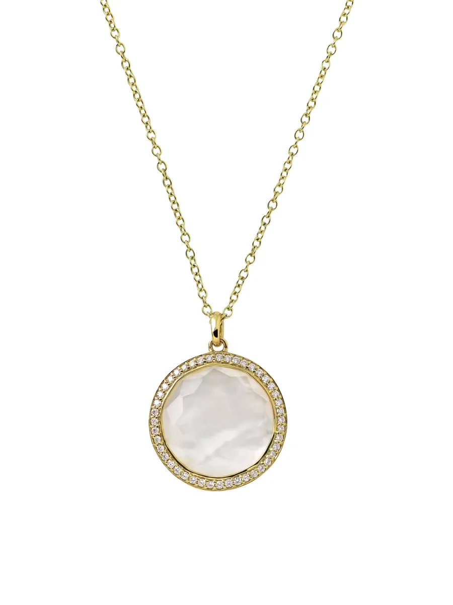 Lollipop 18K Yellow Gold, Doublet & Diamond Medium Pendant Necklace