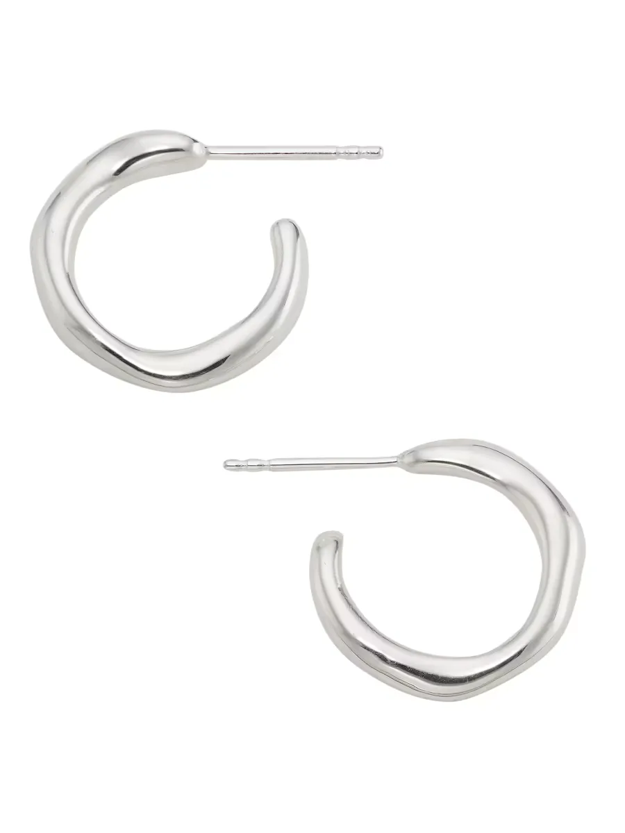 Classico Squiggle Mini Silver Hoop Earrings by Ippolita