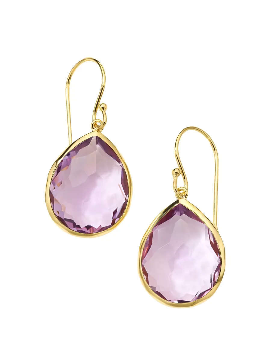 Rock Candy 18K Green Gold & Amethyst Medium Teardrop Earrings by Ippolita