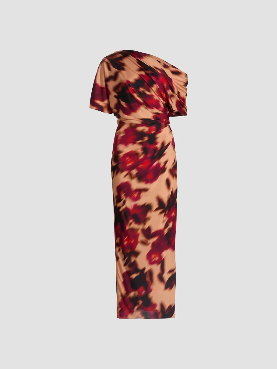 Blurred Floral Jersey Dress by Amsale