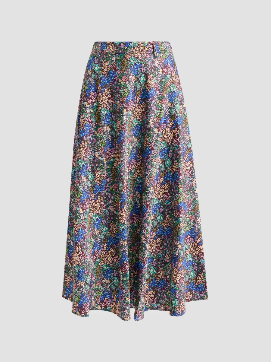 Floral Print Midi Skirt by Moschino