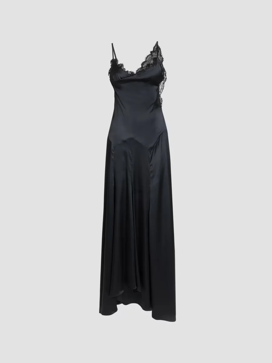 Aloise Lace Stretch-Silk Maxi Dress