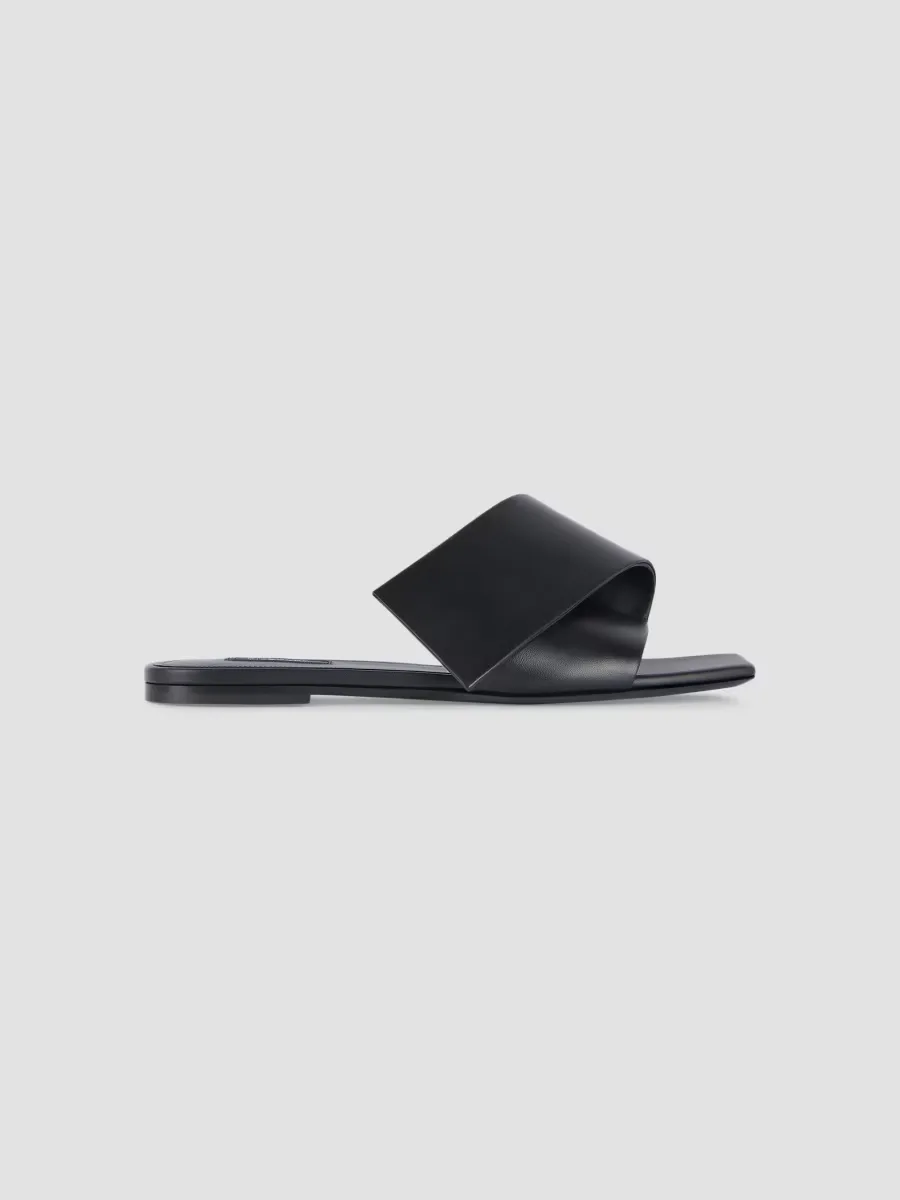 Sliced Square Flat Sandals in Leather by GIVENCHY