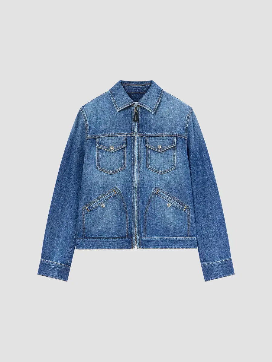 Zipped Jacket in Denim by GIVENCHY