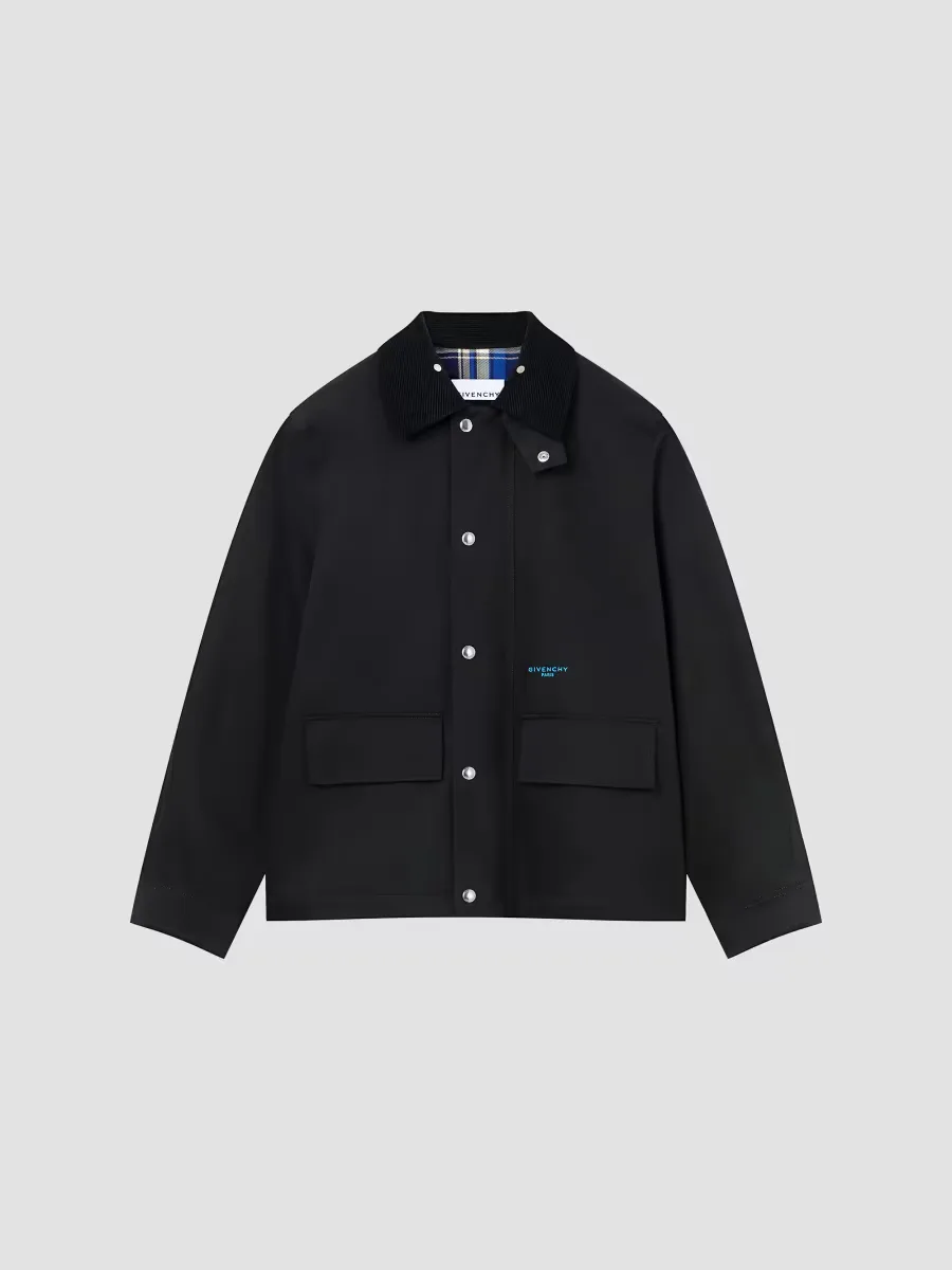 Field Jacket in Cotton with a Checked Lining by GIVENCHY