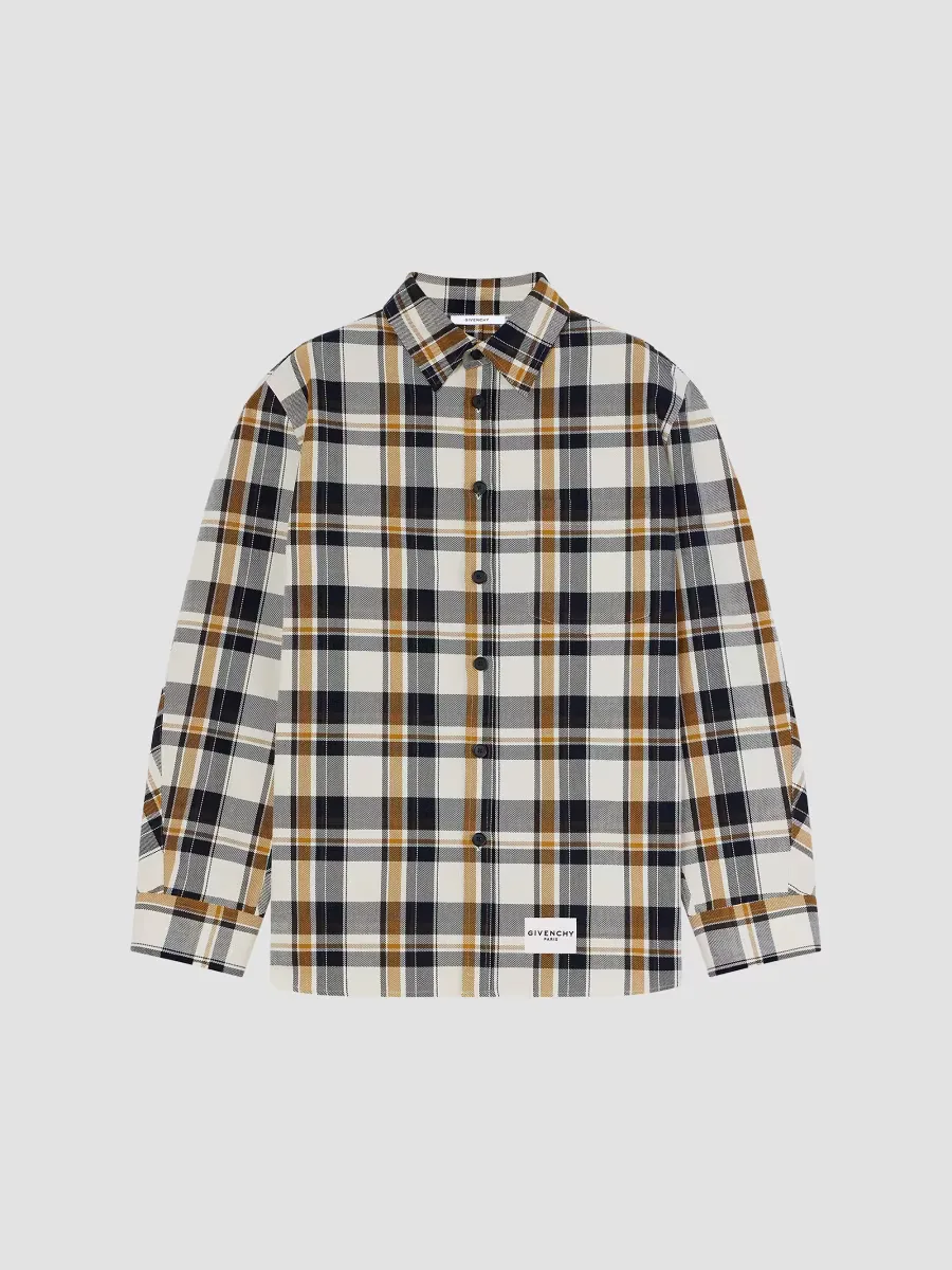 Couture Seam Checked Overshirt in Cotton by GIVENCHY