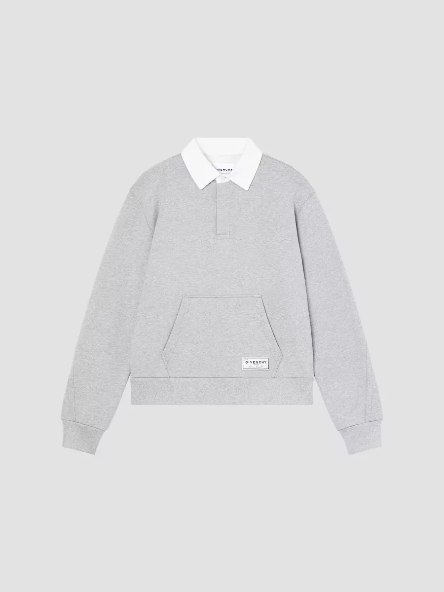 Couture Seam Polo Sweatshirt in Fleece