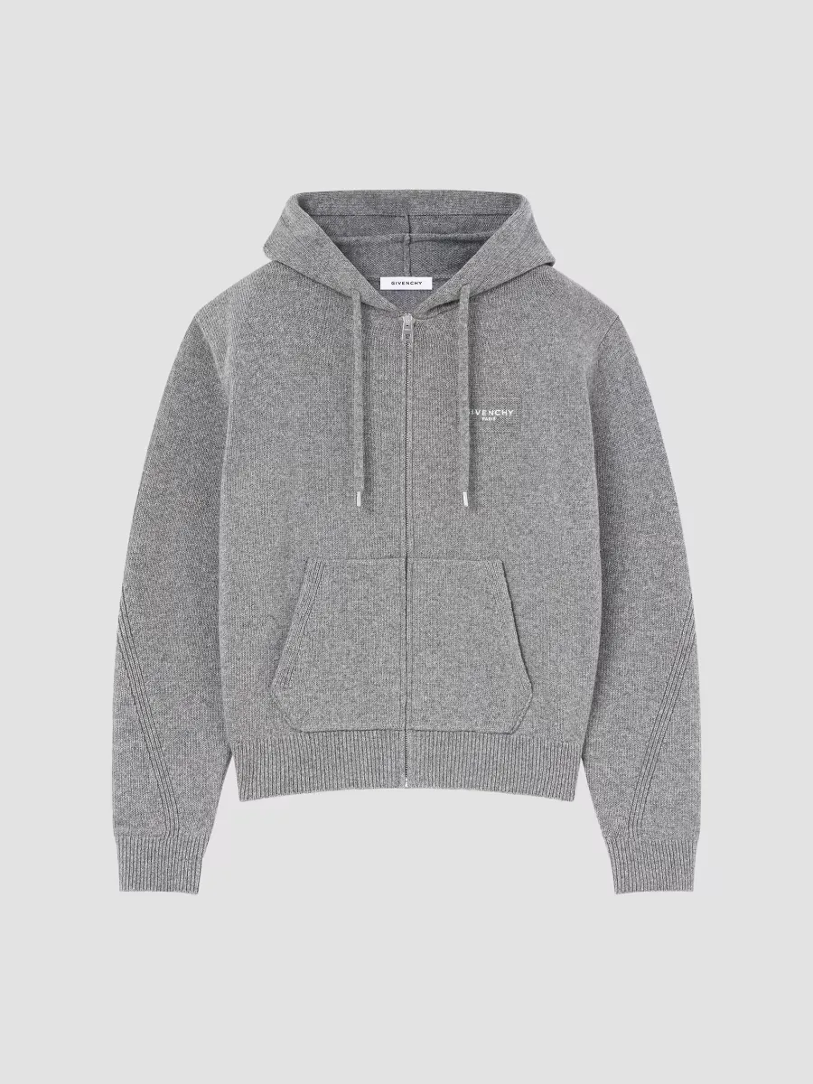 Couture Seam Zipped Hoodie in Wool and Cashmere by GIVENCHY