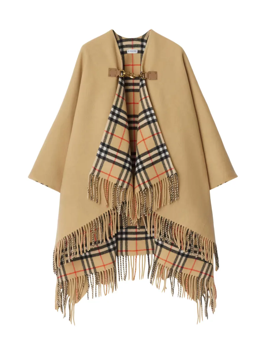 St. Marsh Check Wool Cape by Burberry