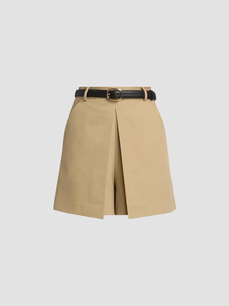 Gaberdine Belted Skort by Self Portrait