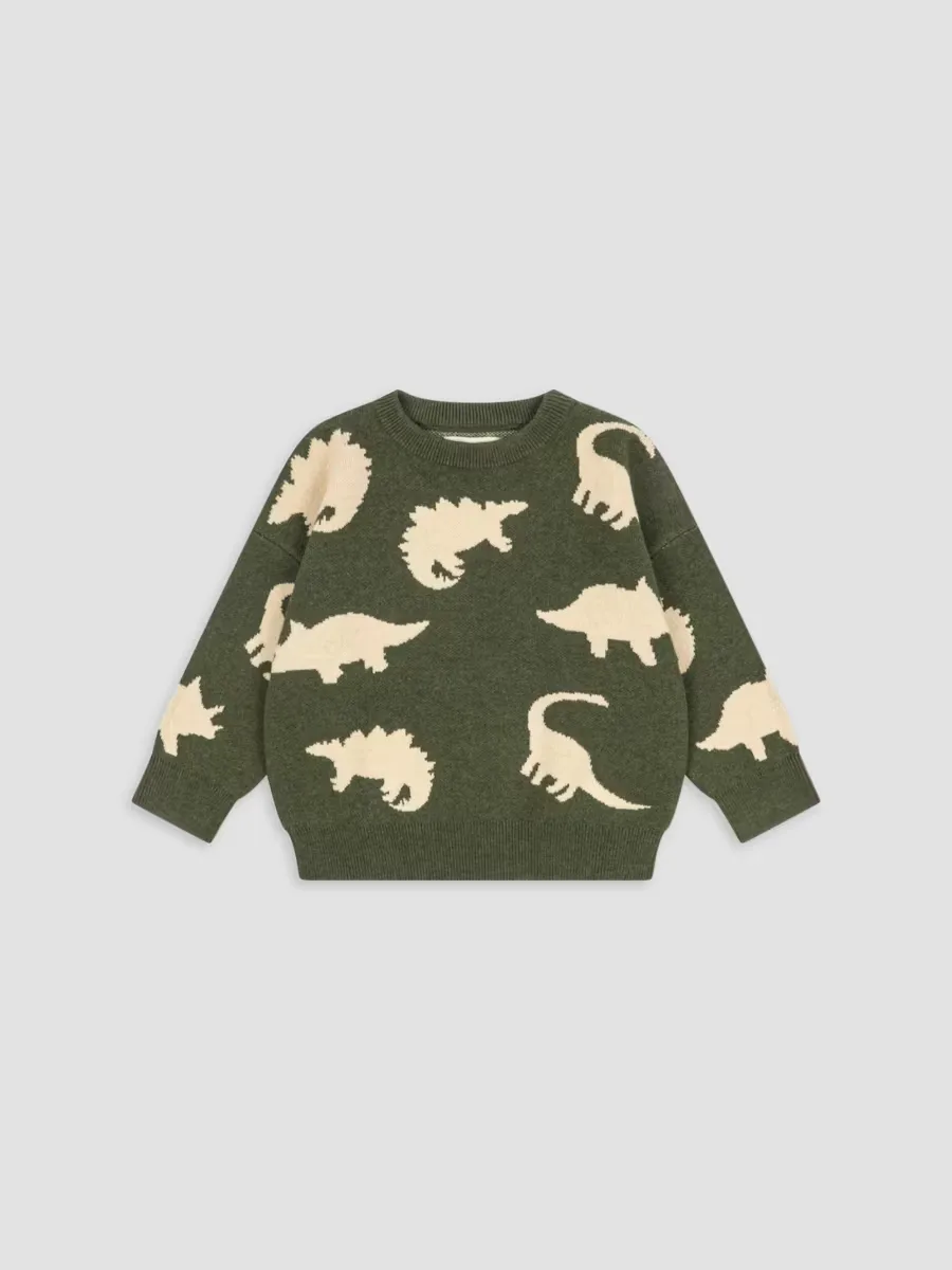 Lapis Dinosaur Cotton Sweatshirt by Konges Slojd
