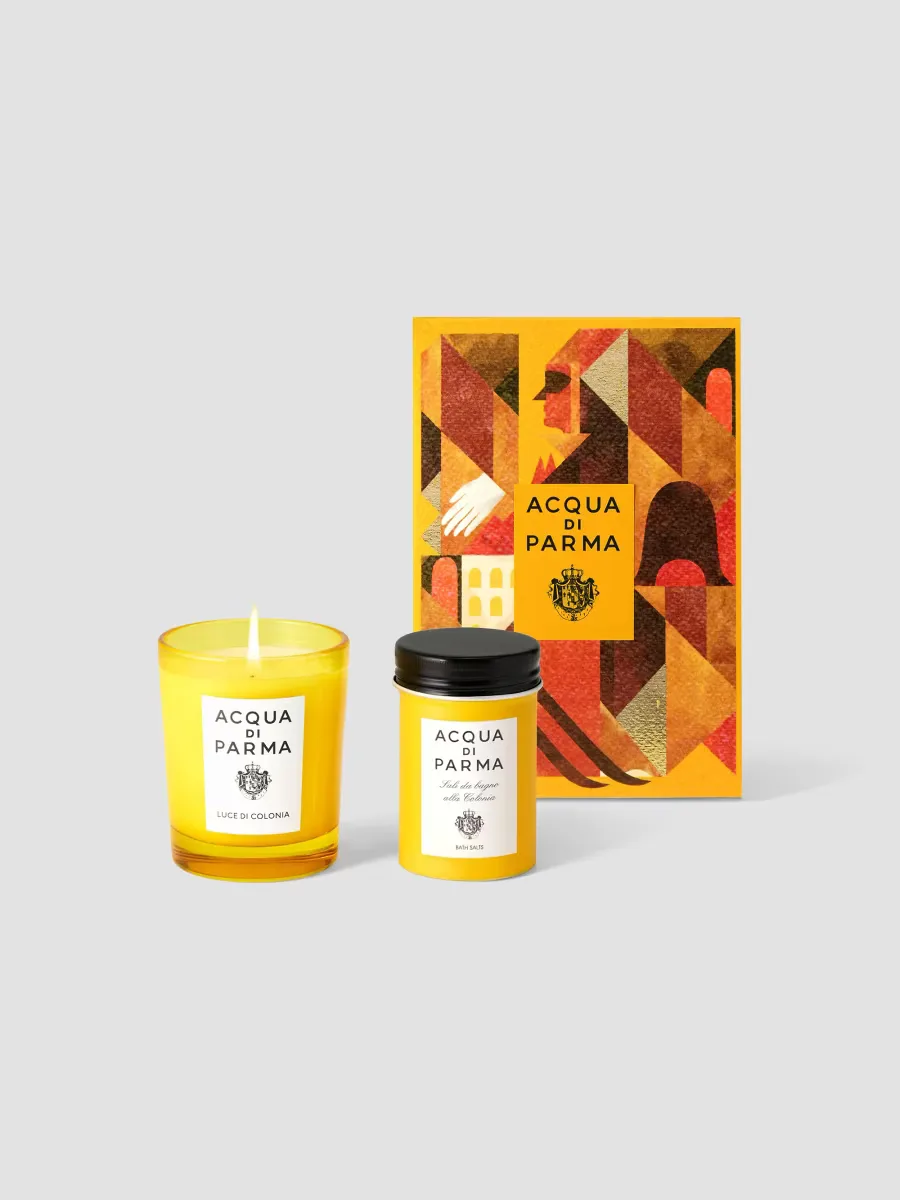 Holiday 2-Piece Luce Di Colonia Scented Candle & Bath Salts Set by Acqua di Parma