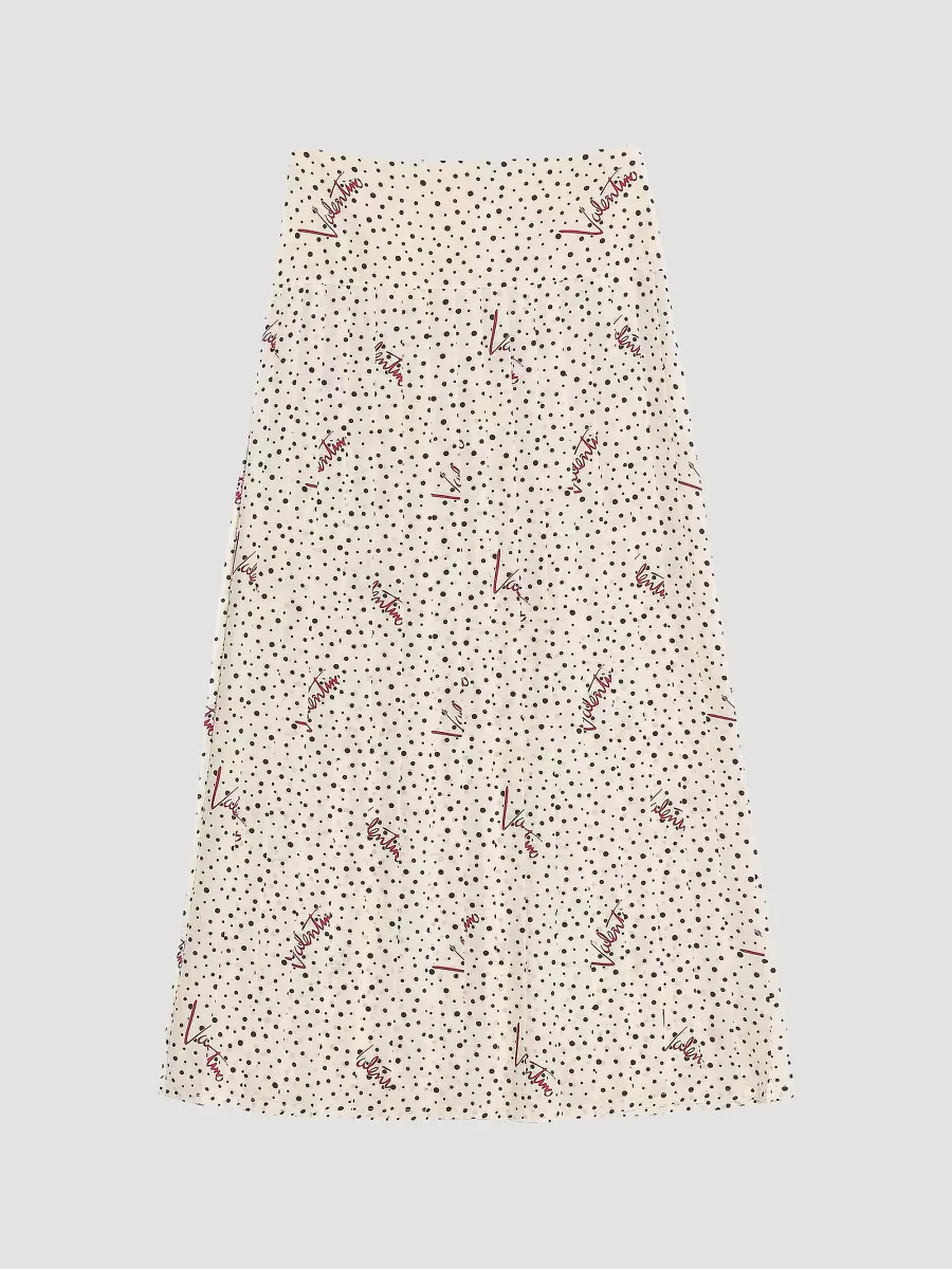 Plusdepois Bubble Print Crepe De Chine Skirt by Valentino