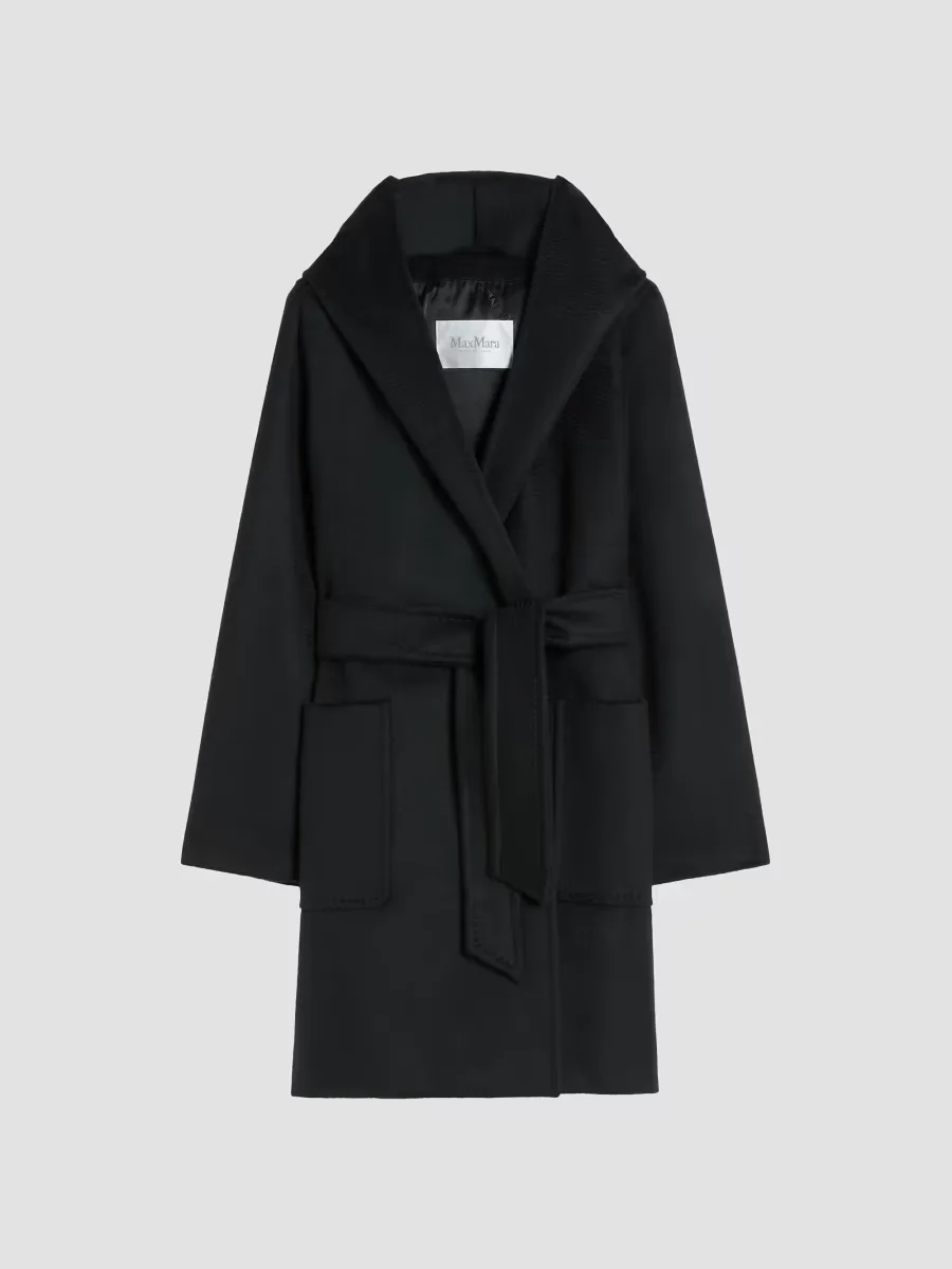 Rialto Camel Hair Hooded Wrap Coat by Max Mara